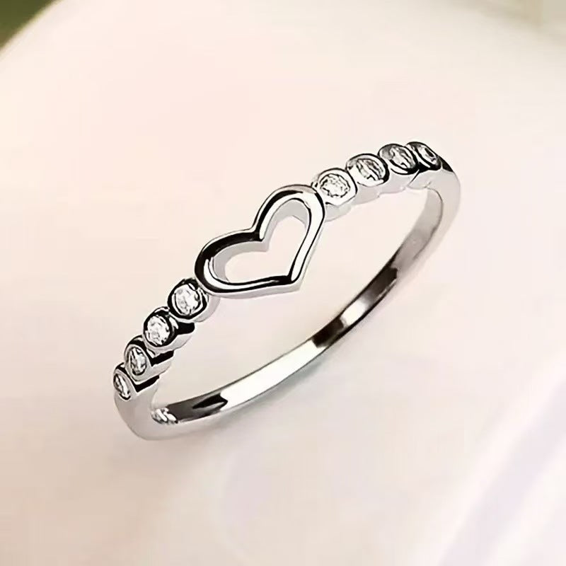 Wholesale Hollow diamond heart ring